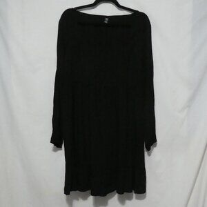 SHEIN - Curve | 1XL | Elegant Black Knee Length Dress | Elastic Cuffs